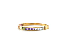 Load image into Gallery viewer, Yellow Gold Rainbow Gemstone Bangle Bracelet