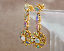 Load image into Gallery viewer, Antique Crystal Opal Dangler Earrings