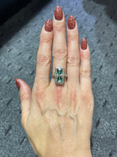 Load image into Gallery viewer, Antique 1920's Emerald And Diamond Filigree Ring