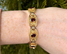 Load image into Gallery viewer, 14K Yellow Gold Garnet Bracelet