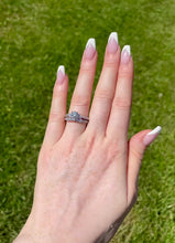 Load and play video in Gallery viewer, White Gold GIA Certified Round Brilliant Cut Diamond Engagement Ring with Matching Wedding Band Set