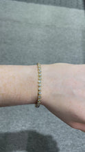 Load and play video in Gallery viewer, 14k Yellow Gold Bezel Set 5CTW Diamond Line Bracelet
