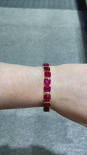 Load and play video in Gallery viewer, 14K Yellow Gold Bracelet 43.25CTW Filled Rubies And 1.14CTW Diamond Side Stones Bracelet