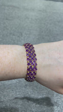 Load and play video in Gallery viewer, Vintage 14K Yellow Gold Amethyst Bracelet