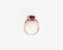 Load image into Gallery viewer, Vintage 10K Yellow Gold Cushion Ruby Ring 12mmx10mm
