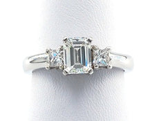 Load image into Gallery viewer, Emerald cut 3-Stone Diamond Ring