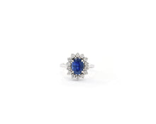 Load image into Gallery viewer, Sapphire and Diamond Halo Ring