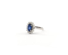 Load image into Gallery viewer, Sapphire and Diamond Halo Ring