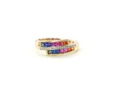 Load image into Gallery viewer, Rainbow Sapphire and Diamond Ring