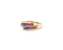 Load image into Gallery viewer, Rainbow Sapphire and Diamond Ring