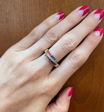 Load image into Gallery viewer, Rainbow Sapphire and Diamond Ring