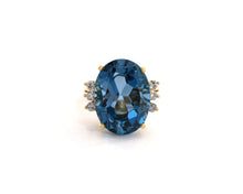 Load image into Gallery viewer, Blue topaz and diamond ring
