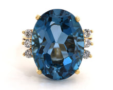 Load image into Gallery viewer, Blue topaz and diamond ring