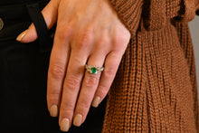 Load image into Gallery viewer, Emerald and Diamond Ring