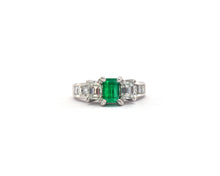 Load image into Gallery viewer, Emerald and Diamond Ring