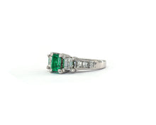 Load image into Gallery viewer, Emerald and Diamond Ring