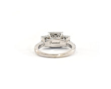Load image into Gallery viewer, Past, Present, Future Princess-cut Diamond Halo Engagement Ring
