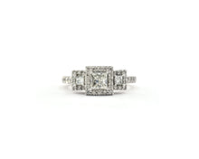 Load image into Gallery viewer, Princess-cut Diamond Halo Engagement Ring