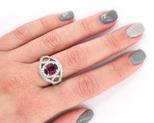 Load image into Gallery viewer, Rhodolite Garnet and Diamond Ring