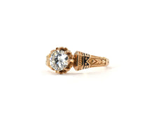 Load image into Gallery viewer, Antique Diamond and Enamel Engagement Ring