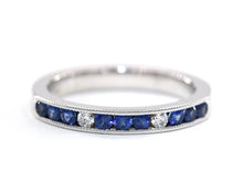 Load image into Gallery viewer, Sapphire and Diamond Anniversary Band