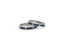 Load image into Gallery viewer, Sapphire and Diamond Wedding Bands