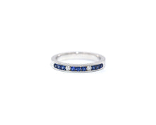Load image into Gallery viewer, Sapphire and Diamond Wedding Band