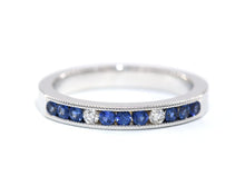Load image into Gallery viewer, Sapphire and Diamond Anniversary Band