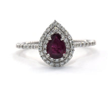 Load image into Gallery viewer, Ruby and Diamond Halo Ring