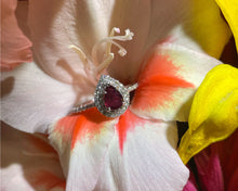 Load image into Gallery viewer, Ruby And Diamond Halo Ring