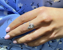 Load image into Gallery viewer, 10K White Gold Old Mine Diamond Converted Stick Pin Ring.