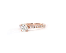 Load image into Gallery viewer, 14K Rose Gold Engagement Ring Set With Round Brilliant Cut GIA Certified Diamond