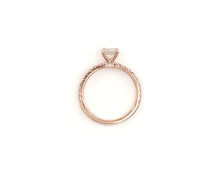 Load image into Gallery viewer, 14K Rose Gold Engagement Ring Set With Round Brilliant Cut GIA Certified Diamond