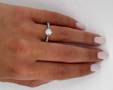Load image into Gallery viewer, 14K white gold GIA certified round brilliant cut diamond engagement ring.