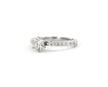 Load image into Gallery viewer, 14K white gold GIA certified round brilliant cut diamond engagement ring.