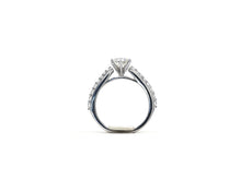 Load image into Gallery viewer, 14K white gold GIA certified round brilliant cut diamond engagement ring.