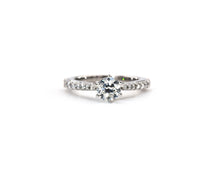 Load image into Gallery viewer, 14K white gold GIA certified round brilliant cut diamond engagement ring.