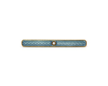 Load image into Gallery viewer, Vintage 14K yellow gold enamel and pearl bar brooch