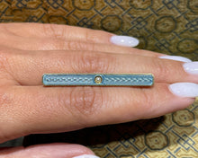 Load image into Gallery viewer, Vintage 14K yellow gold enamel and pearl bar brooch