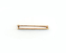 Load image into Gallery viewer, Vintage 14K yellow gold enamel and pearl bar brooch