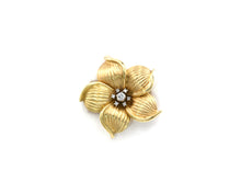 Load image into Gallery viewer, 14K Yellow Gold Flower Pin/Pendant Set With Diamonds