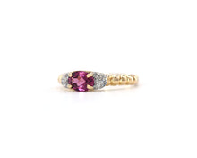 Load image into Gallery viewer, 14K yellow gold pink tourmaline and diamond ring.