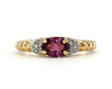 Load image into Gallery viewer, 14K yellow gold pink tourmaline and diamond ring.