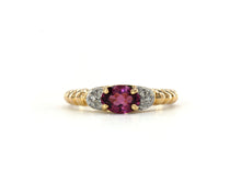 Load image into Gallery viewer, 14K yellow gold pink tourmaline and diamond ring.