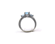 Load image into Gallery viewer, 14K white gold and Aquamarine ring
