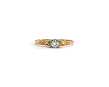 Load image into Gallery viewer, 14K yellow gold + 18k white gold diamond engagement ring.
