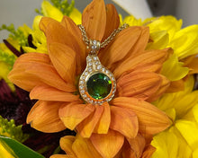 Load image into Gallery viewer, 14K yellow gold tourmaline and diamond necklace