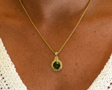 Load image into Gallery viewer, 14K yellow gold tourmaline and diamond necklace