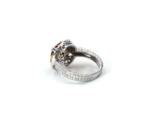 Load image into Gallery viewer, 14k white gold, citrine and diamond cocktail ring.