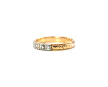 Load image into Gallery viewer, 18K Yellow and White Gold Vintage Diamond Band
